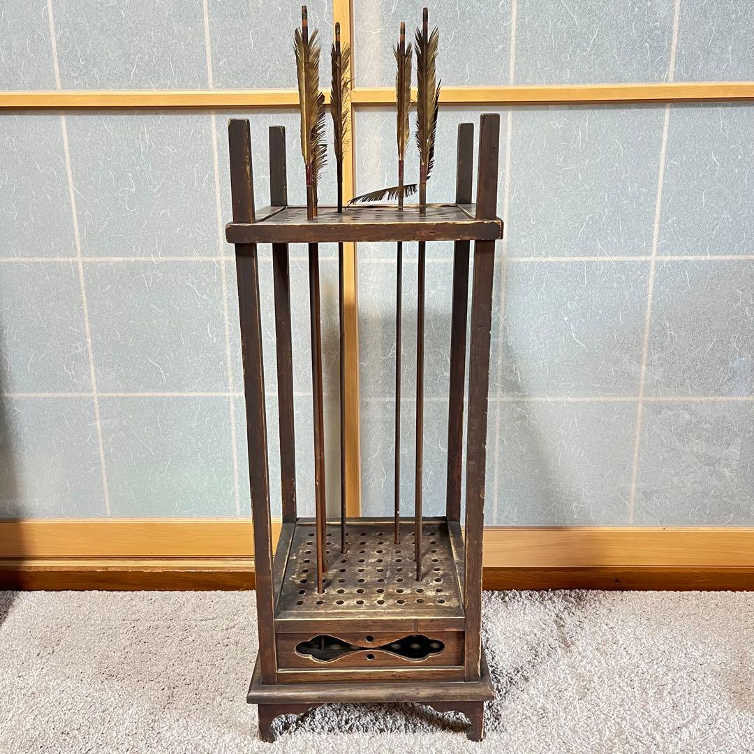 ヴィンテージ　矢箱　矢付き　猫足　木製 フレンチスタイルのおしゃれな2段チェスト、アンティーク風の猫足