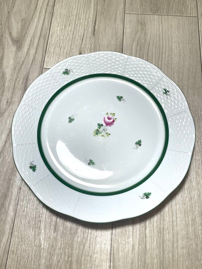 未使用 ヘレンド ウィーンの薔薇 25cm ディナープレート Herend ヘレンド ウィーンの薔薇プラチナ アンピールシリーズ ディナー