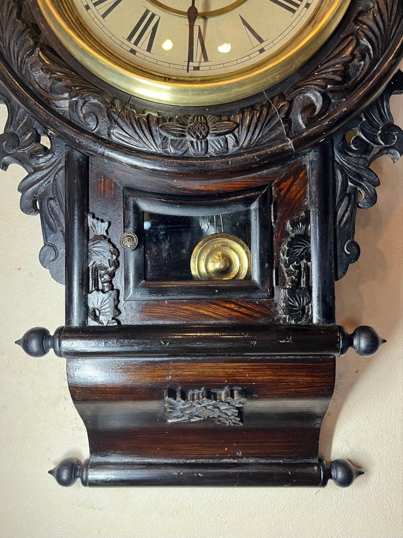 大型巻物　柱時計　古時計　振り子　レトロ　ゼンマイ　ボンボン　精工舎　ユンハンス 振り子時計 柱時計 ぜんまい時計 ぼんぼん時計 古時計 掛け時計 昭和