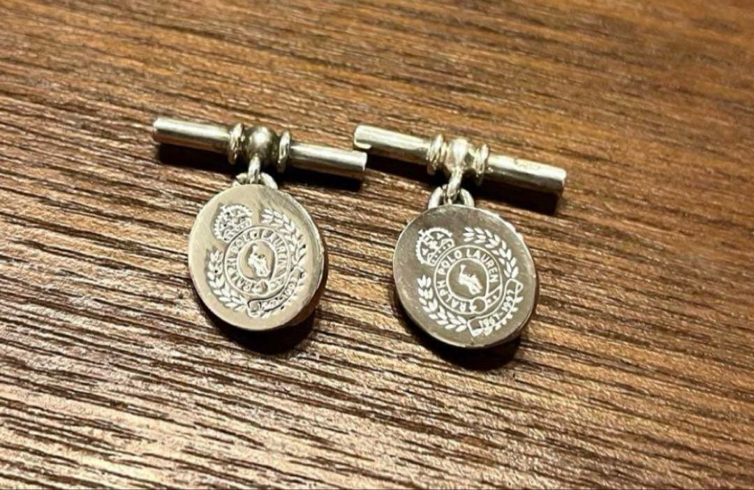 POLO RALPH LAUREN ロゴ刻印　カフス シルバー925 Ralph Lauren SV925 カフス カフリンクス ラルフローレン｜Yahoo