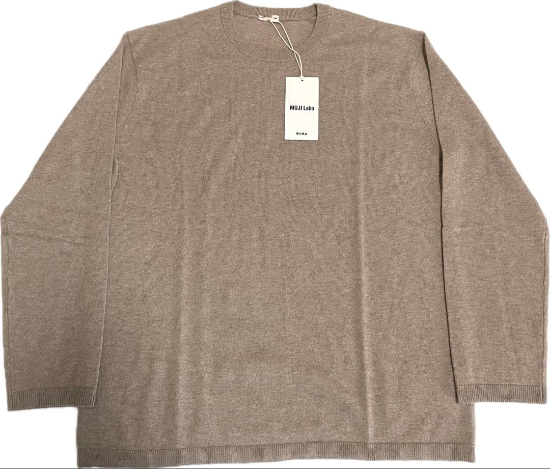 新品【M】 MUJI LABO 自然の色を カシミヤ クルーネックセーター ラボ