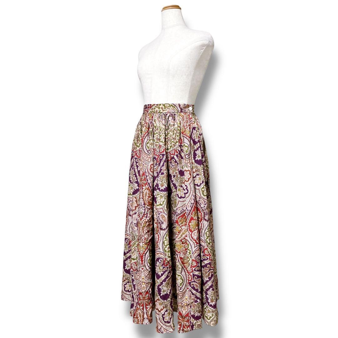 ラルフローレン ペイズリー柄 ボタニカル フレア ロングスカート