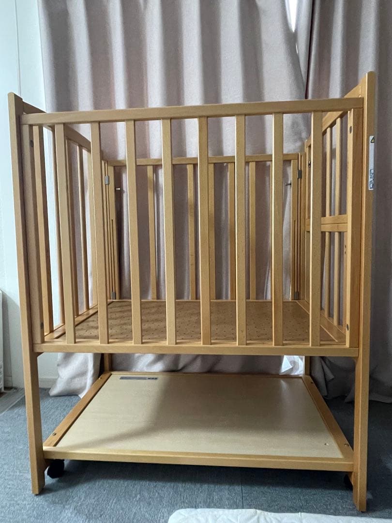 ヤマサキ　ツーオープン　布団60×90センチ用　ミニベビーベッド ミニ(内寸90×60cm）サイズのベビーベッド レンタル(Sコンパクト