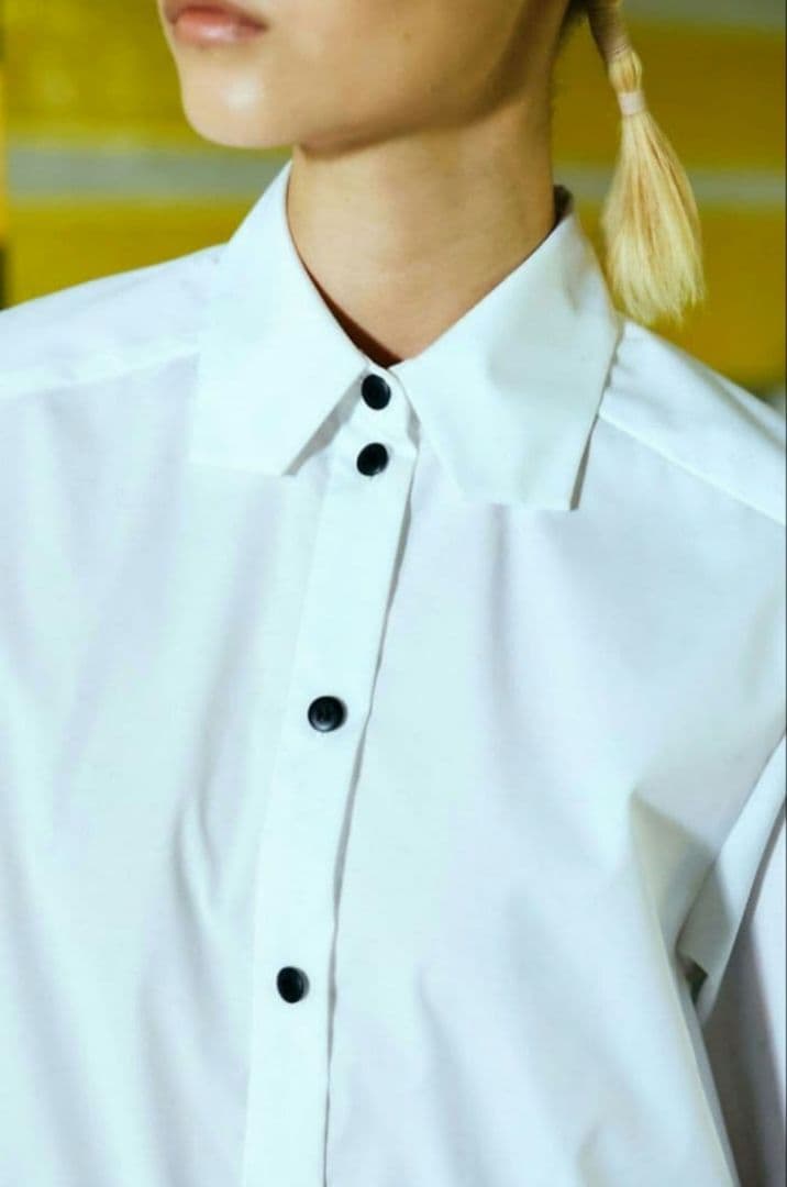 カーブ アシンメトリーシャツ 変形 38 白 ナゴンスタンス ドゥロワーの