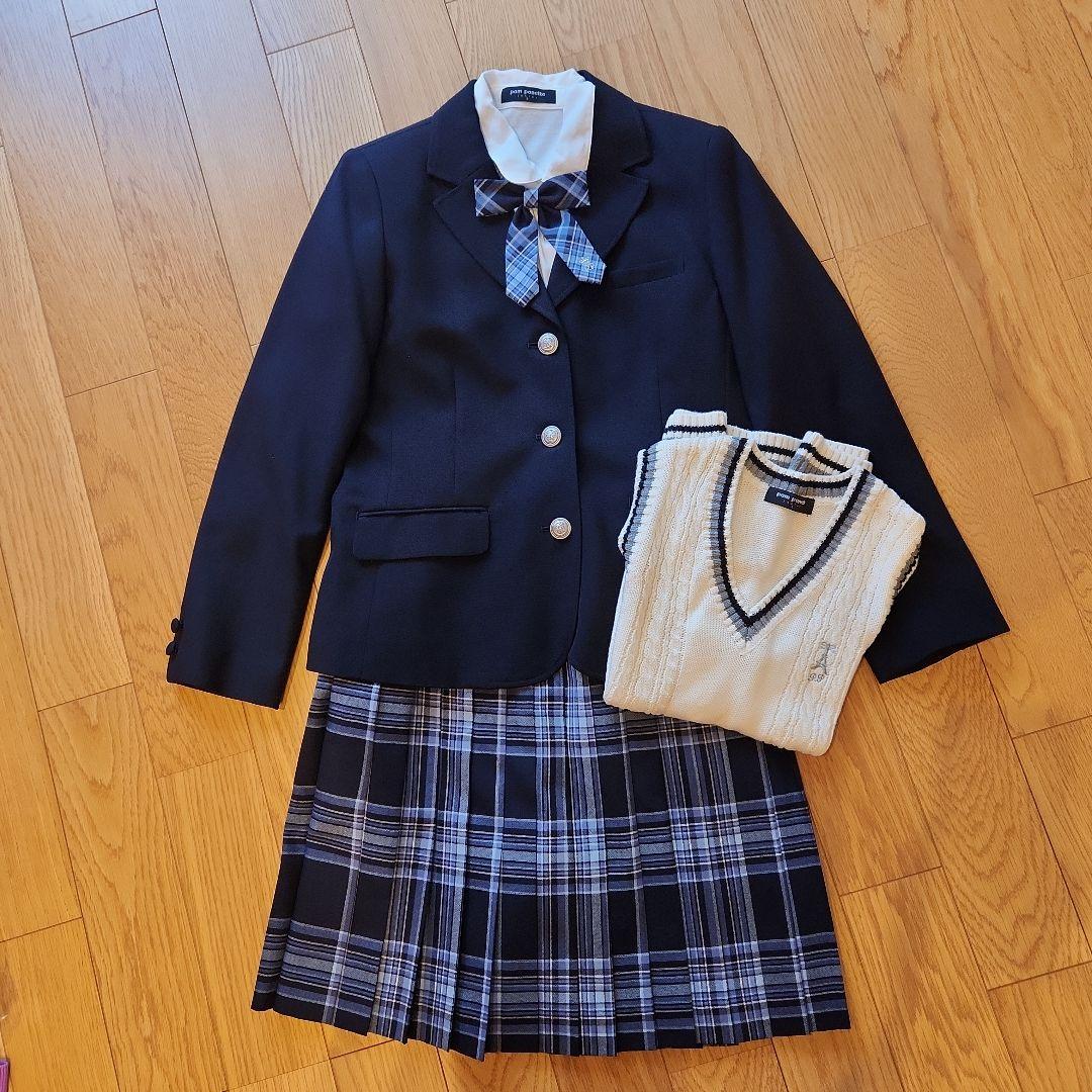 ポンポネット L/160 受験対応 面接 フォーマル セレモニー用 5点セット CHOPIN（ショパン） 中学受験 面接 女子 高校 受験 スーツセット 卒業