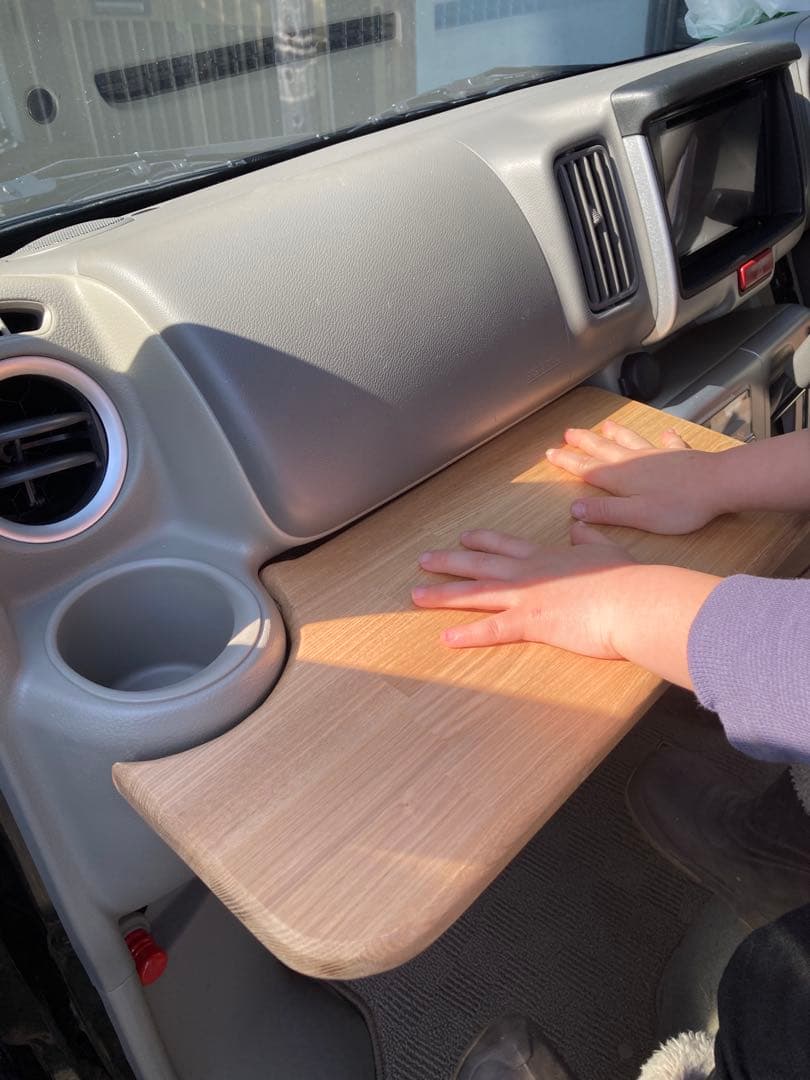 専用　アシストグリップ(aピラー)×2個＋ラワン無垢板サイドテーブル　エブリィ用 everyparts_reiz-aag-da17w-cr