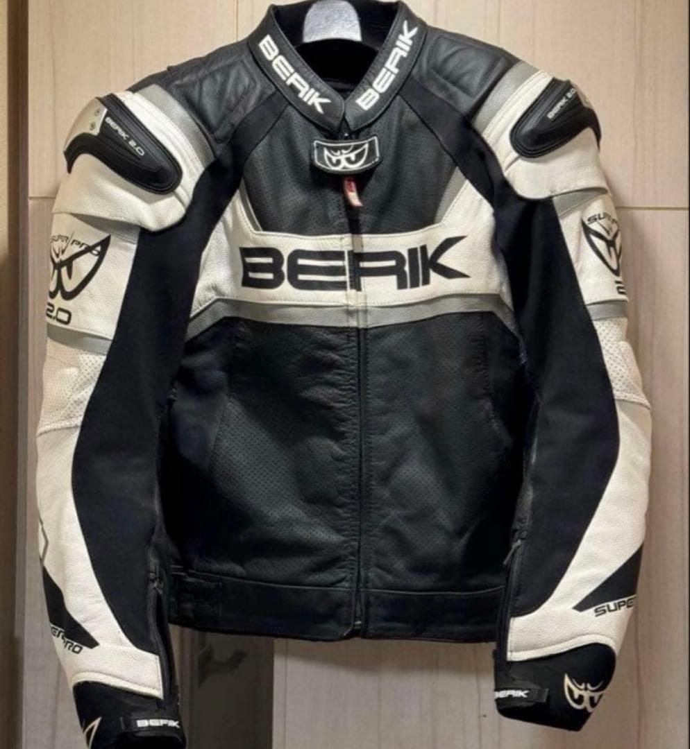 BERIK superpro2.0レザージャケット 黒/白　50サイズ BERIK ベリック プロテクター 牛革 レザージャケット LJ-231101-BK