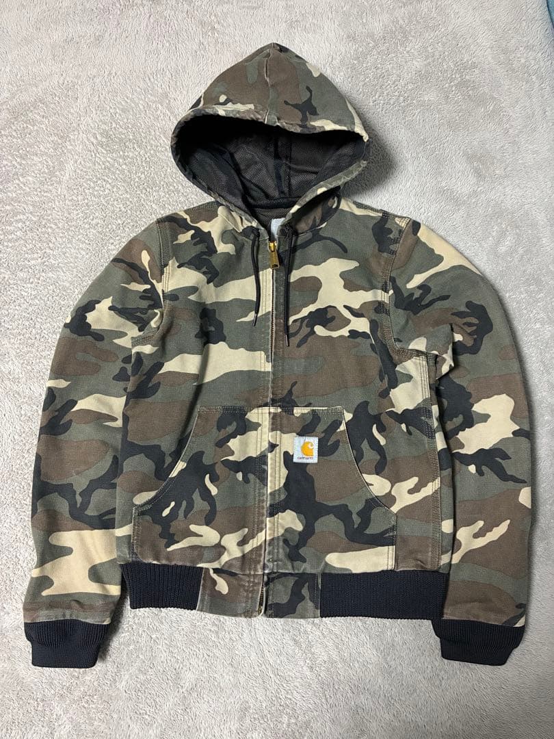 Carhartt フルジップパーカー 迷彩柄 カモフラ柄 カーハート 迷彩柄 カモフラ ジップアップパーカー フーディー メンズ