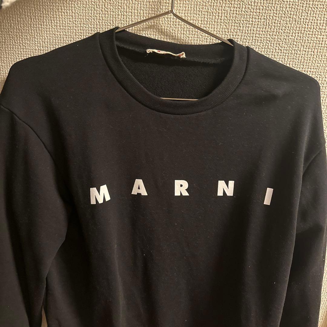MARNI ブラック トレーナー ロゴ入り
