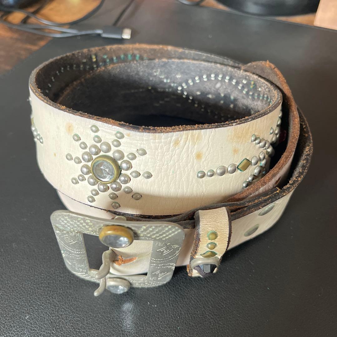 WEST RIDE スタッツベルトダブルピン　34インチ スタッズベルト ダブルピンベルト ブラック スケーターベルト y2k 男女