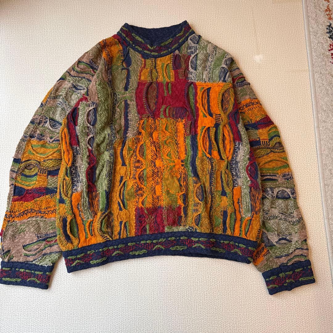 COOGI クージー 3Dニット 総柄 セーター ヴィンテージ COOGI クージー 総柄 3D コットン ニット セーター Australia製 SIZE