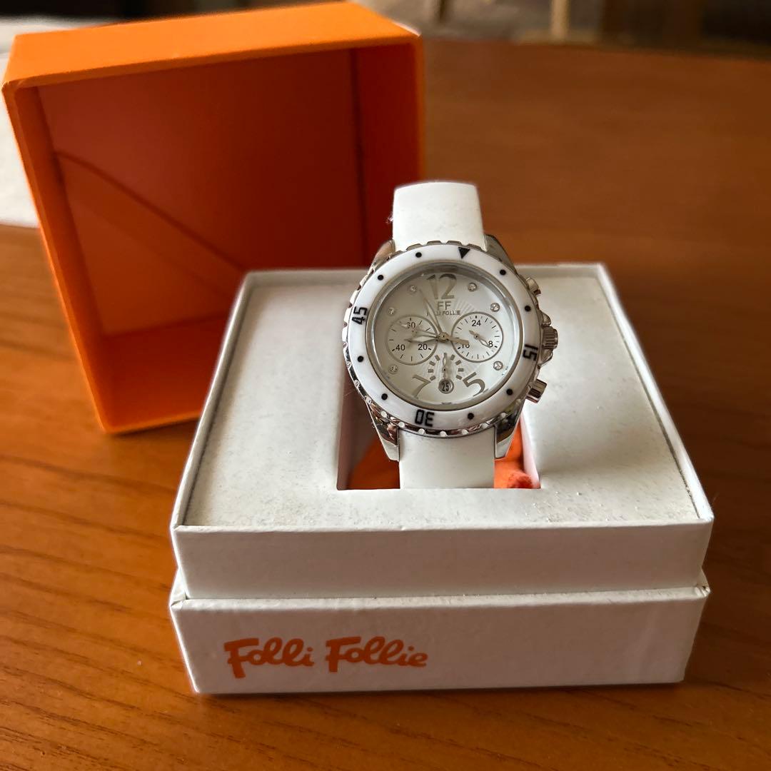 Folli Follie ホワイト クロノグラフ 時計 楽天市場】【ウォッチ】Folli Follie フォリ フォリ クロノグラフ
