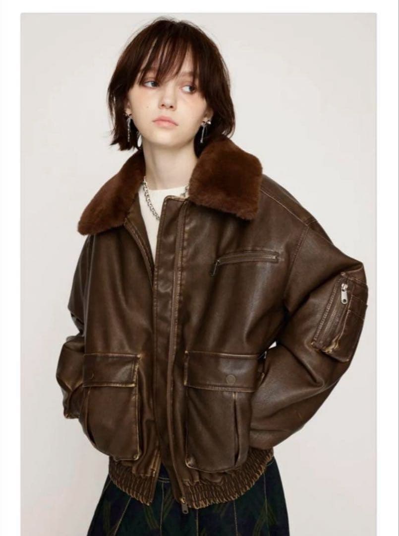 SLY ジャケット　ライダース SLY（スライ） レザージャケット ライダース VINTAGE BOXY F/LEATHER