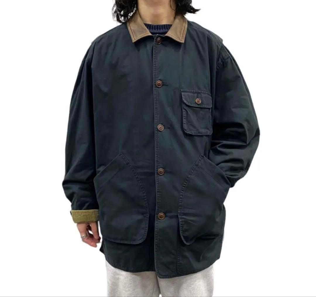 実寸XL】90s BANANA REPUBLIC 襟レザー ハンティングJKT - メルカリ
