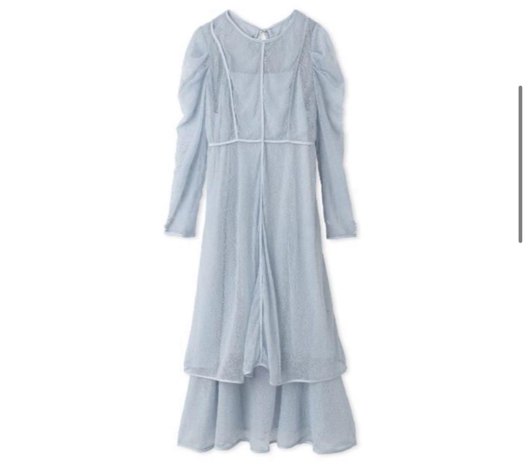 furfur パフスリーブレースドレス