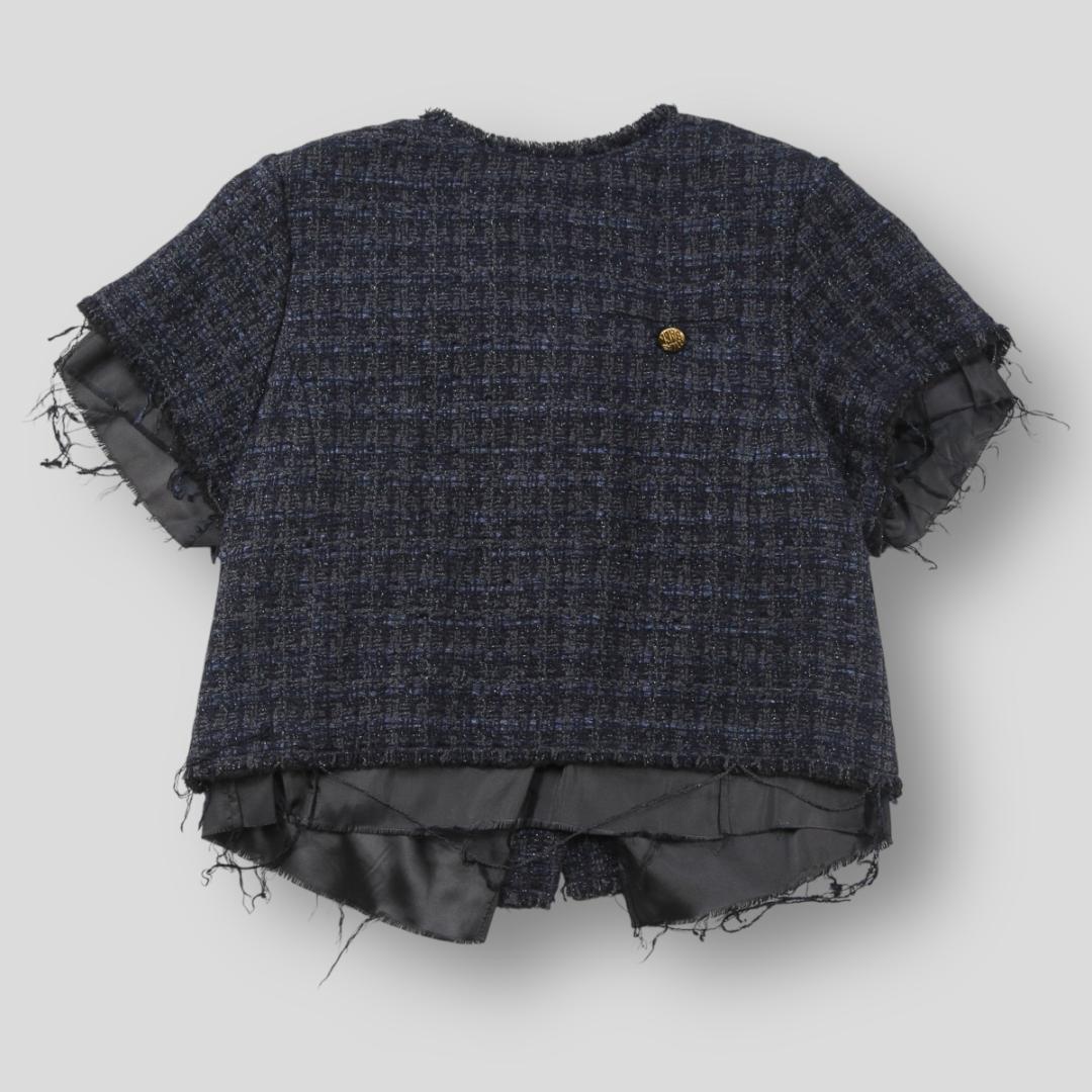 トップス STAND ALONE 23AW 2-WAY FANCY TWEED TOP L'agence - Maylin Tweed Top - Black/Ecru