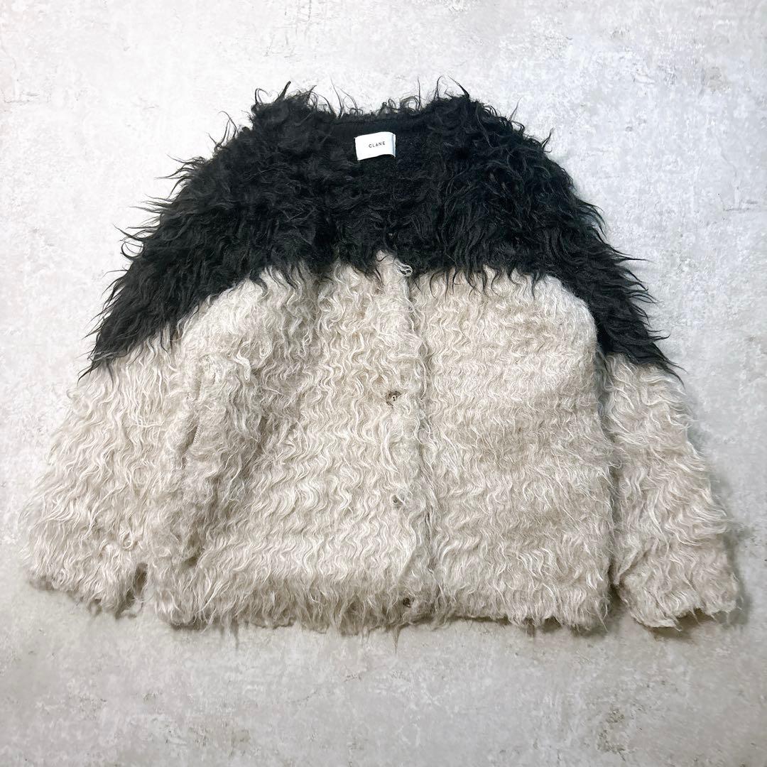 CLANE BI COLOR SHAGGY KNIT CARDIGAN サイズ1 BI COLOR SHAGGY KNIT CARDIGAN(1 IVORY): CLANE: WOMENS｜ STUDIOUS