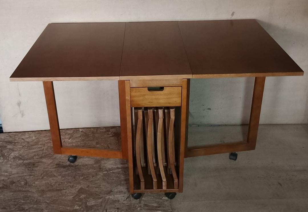 折りたたみテーブル＆チェア4脚セット バタフライテーブル 伸長式 ダイニング Amazon｜RASIK ダイニングテーブルセット 4人用 5点セット 折りたたみ