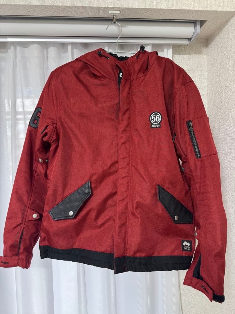 ポ*ん様 56 design フード付きジャケット XLサイズ 赤 冬用 TS DESIGN 防寒着 アウター 防水 シェルジャケット フード付き 防寒服