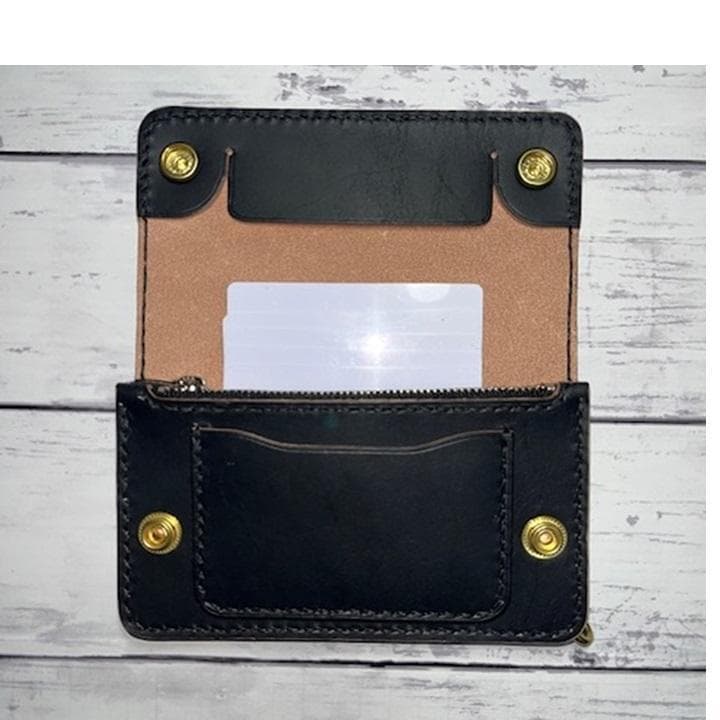 na0 様専用④ミドルトラッカーウォレット/姫路レザー茶芯/金具真鍮42タロン