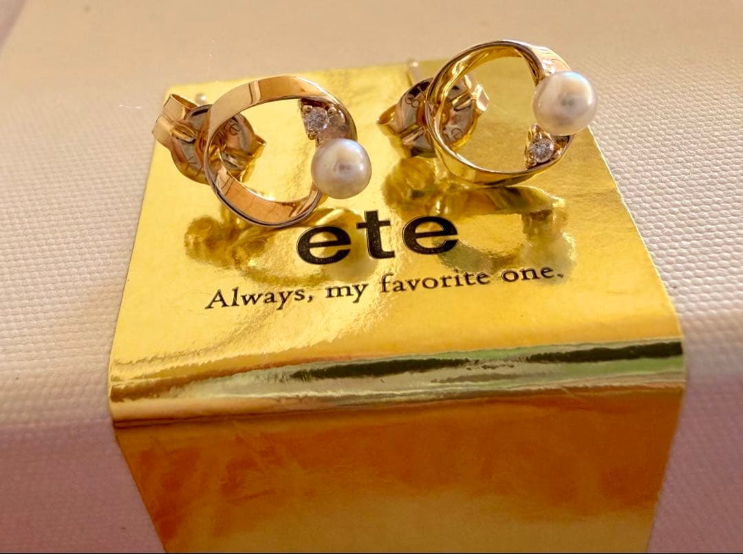 ete パール　ダイアモンド　ピアス　k18 k10 ete bijoux（エテ ビジュー） ピアス K18YG スケール パール