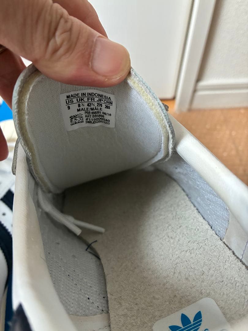 美品　アディダス スーパースター 80s 白紺US9 27.0cm 金ベロ