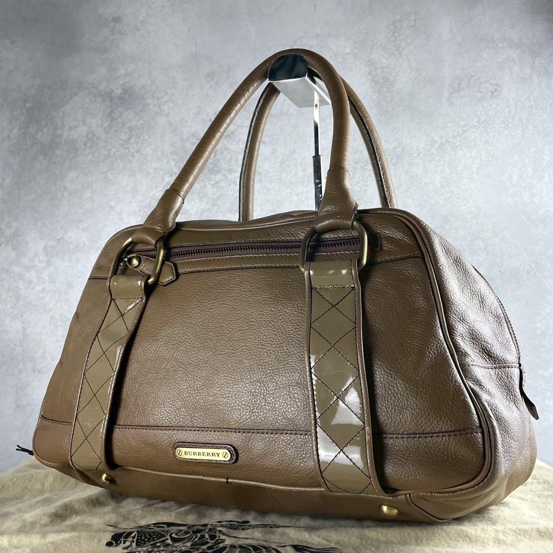 美品✨ BURBERRY ボストンバッグ ノバチェック ベージュ レザー 中古・古着通販】BURBERRY (バーバリー) ノバチェックボストンバック