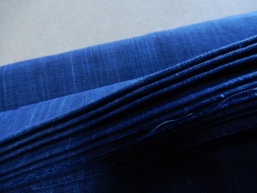 正藍染・木綿・松阪木綿 納戸色着尺反物・長12m巾40cm・二反まとめて
