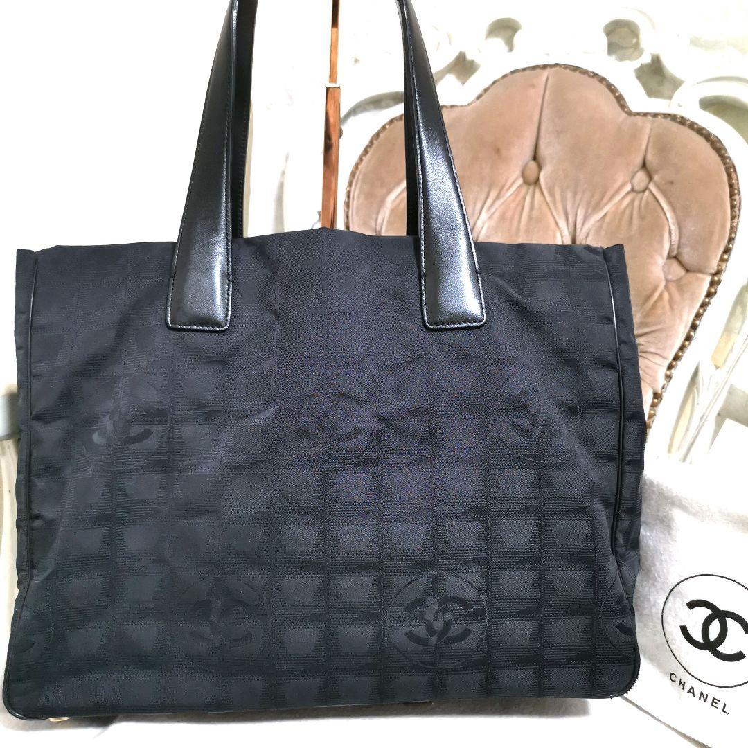 【極美品】シャネルCHANEL ニュートラベルライン肩掛けトートバッグ黒 鑑定済