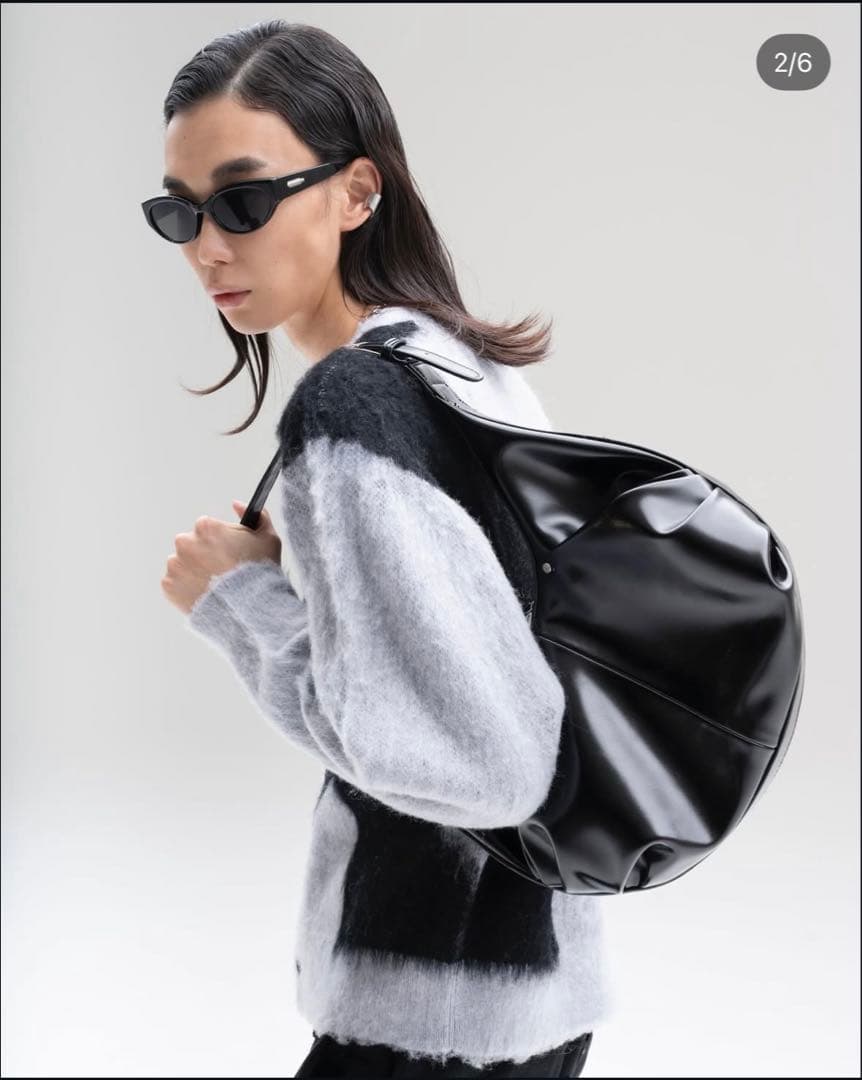 Jent Louis ブラック ショルダーバッグ Jent Louis ジェントルイス 2-Pocket leather Bag - メルカリ