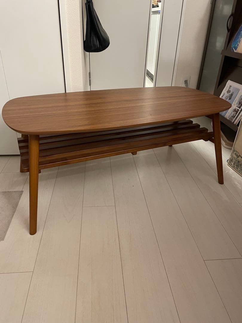 ブラウン楕円形センターテーブル 引き出し付き楕円形センターテーブル 幅95cm (NA) | ニトリネット