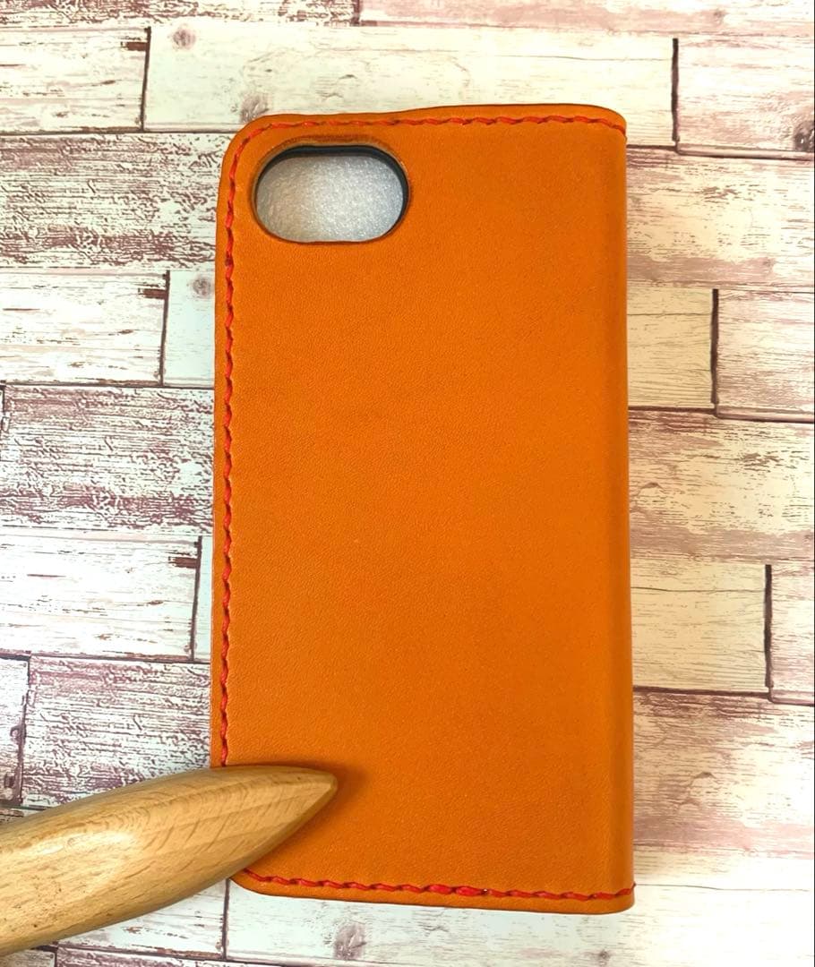 本革 iPhoneケース スマホケース キャメル 手帳型 2枚ポケットの通販は