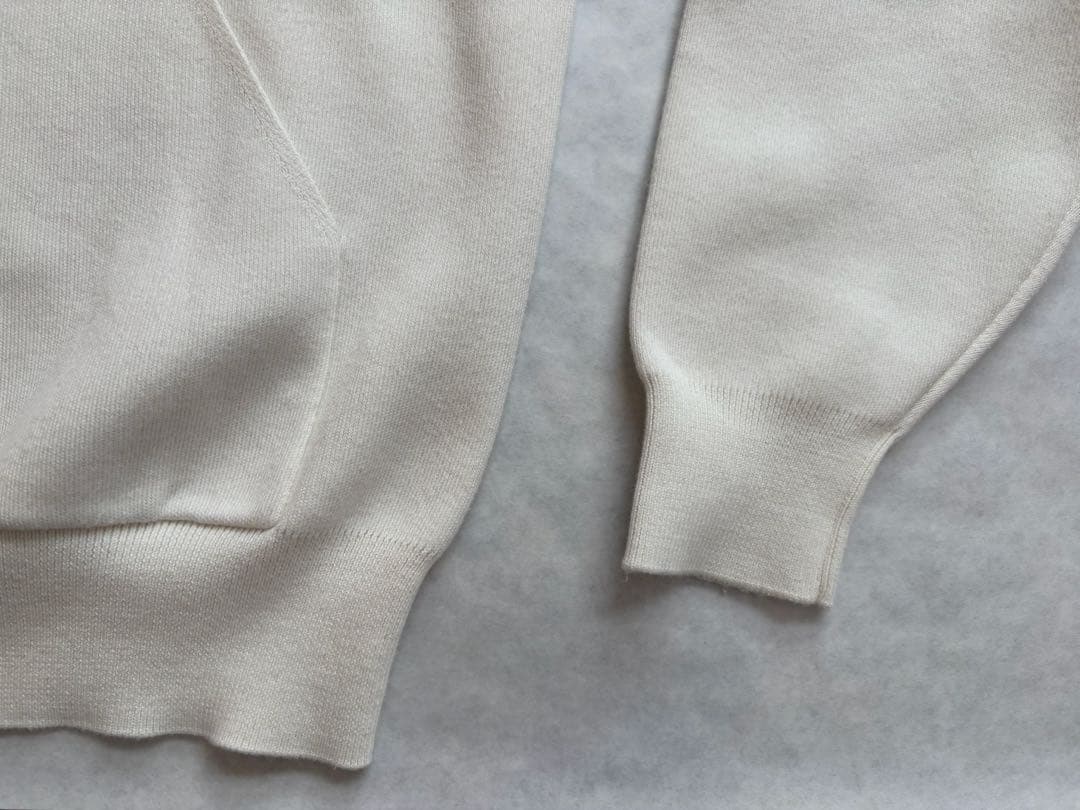 定番】CABAN コットンカシミヤ プルオーバーパーカー S ホワイト