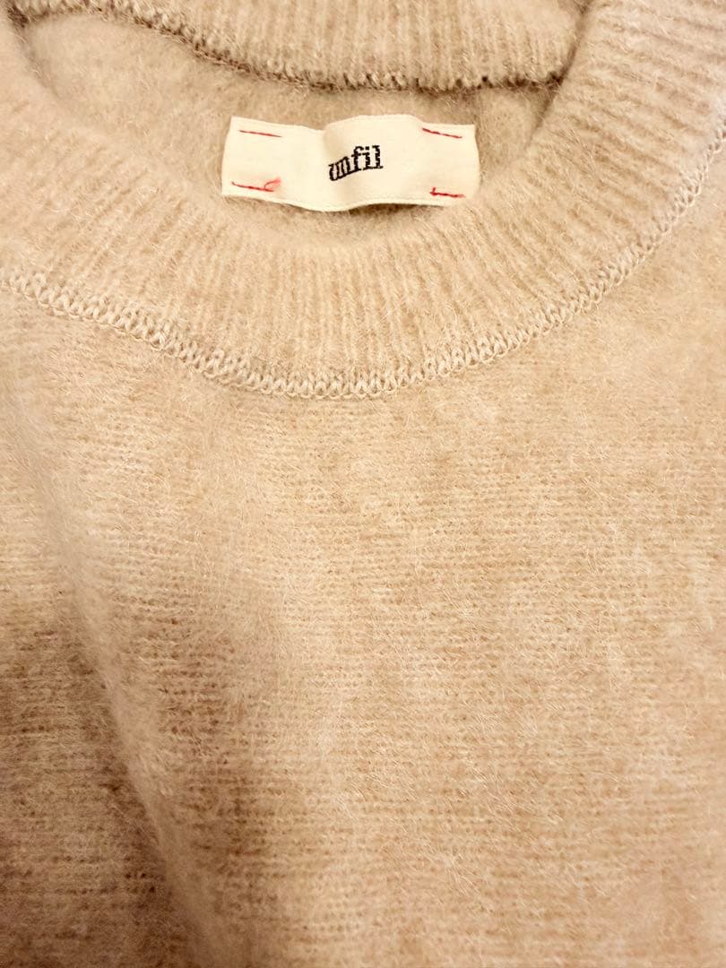 お値下げunfil アンフィル スーパ―キッドモヘア ニット ベージュ