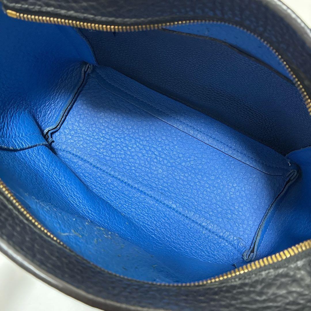 フルラ　カプリッチョ　ショルダーバッグ　2way 黒　ブルー　シボ