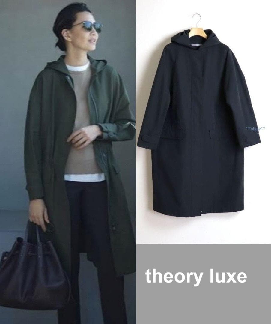 theory luxe 21AW ウォッシャブル モッズコート　ブラック Java モッズコート コート 「Javaジャバコラボ」洗練されたカジュアル