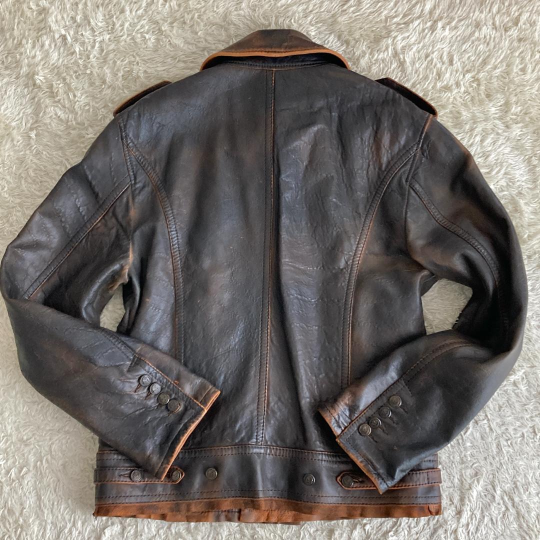 希少 XXL 美品 ドルチェ&ガッバーナ ナポレオン レザー ジャケット