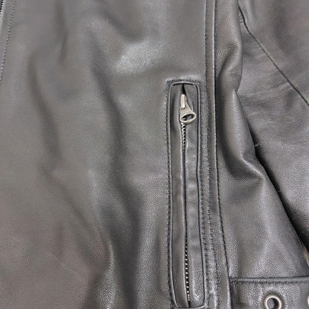 希少✨Schott ラムレザージャケット ロゴ刺繍 黒 XS - メルカリ