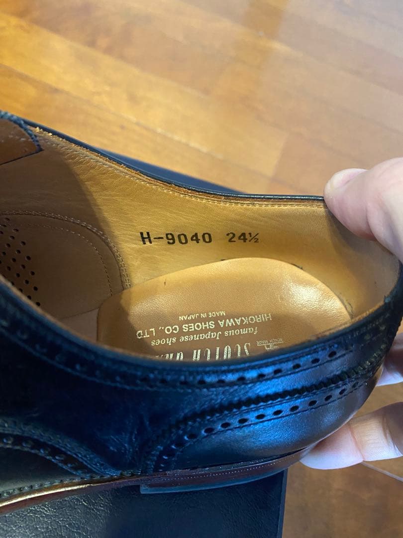 スコッチグレイン セミブローグ メダリオン レザー シューズ 24.5㎝ 美