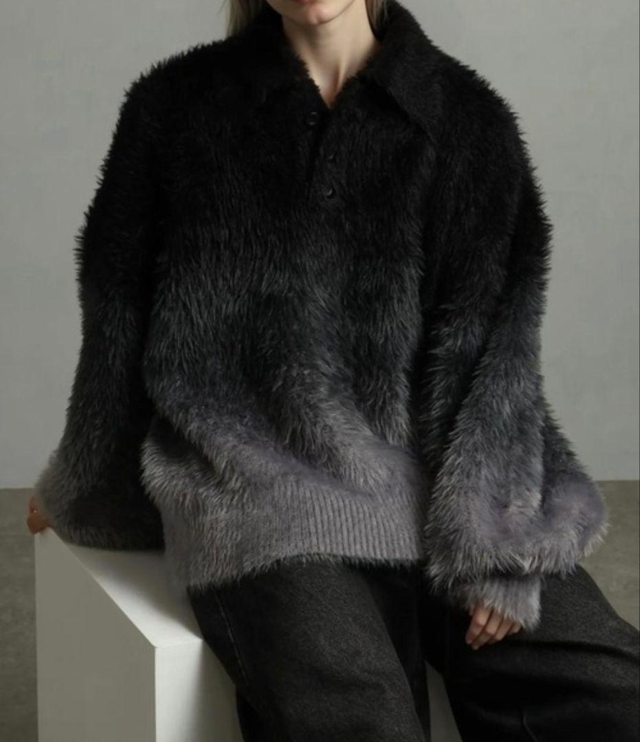 エレガンスヘビーシャギーニット グラデーションポロシャツ welise（ウェライズ）の「【welise×ELLUV】-Limited- エレガンスヘビー