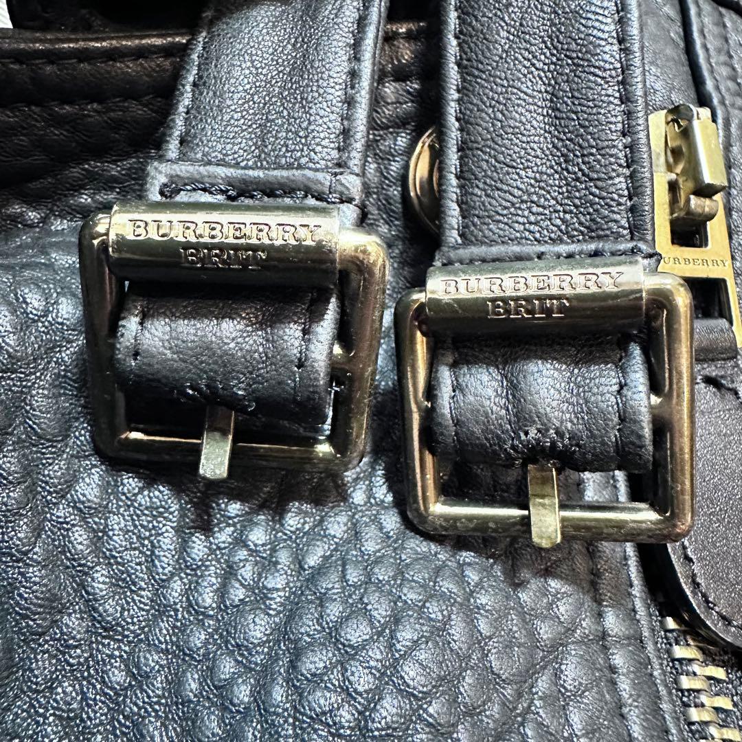 バーバリーブリット ライダースジャケット バイカージャケット 羊革 黒