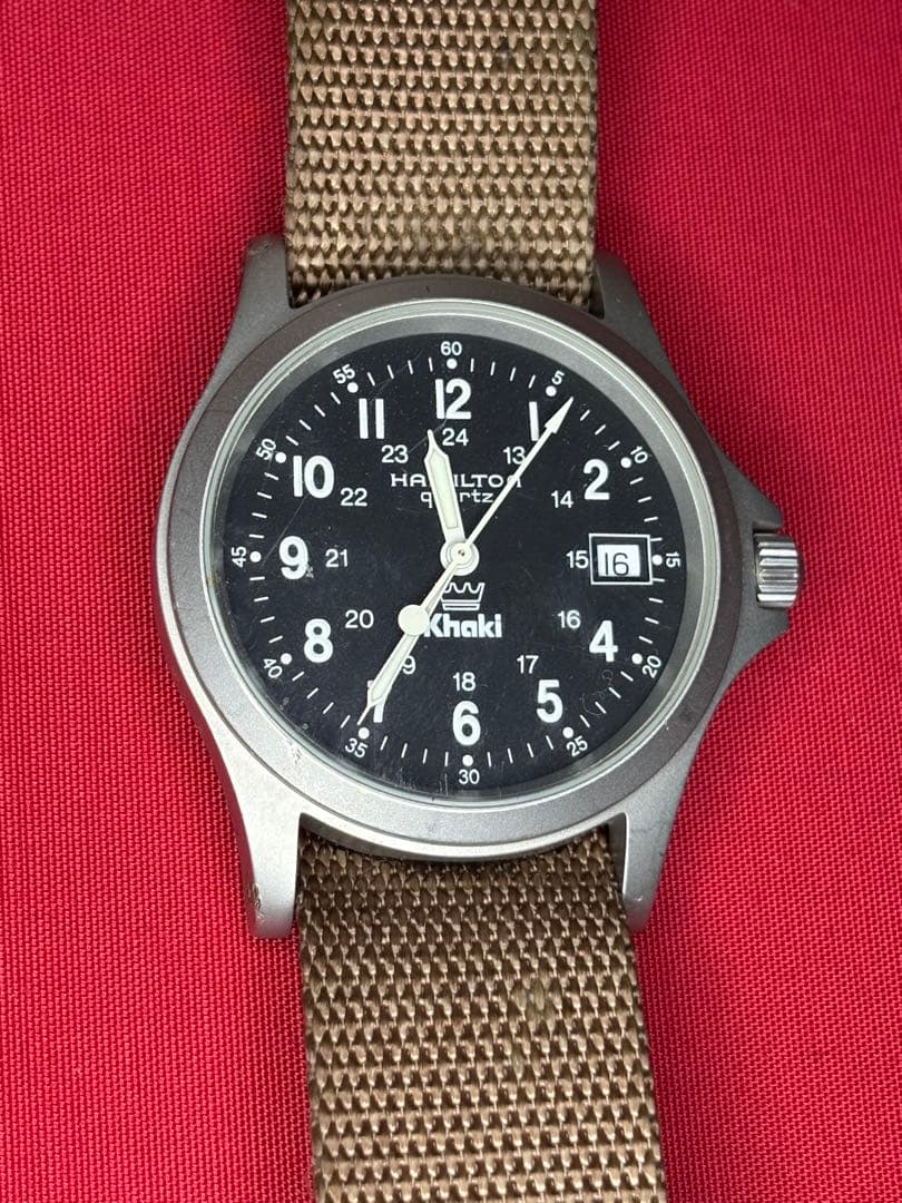 【電池交換済み・動作品】Hamilton Khaki クォーツ腕時計 ハミルトン カーキ フィールド 33mm クォーツ 電池式 腕時計 ブランド