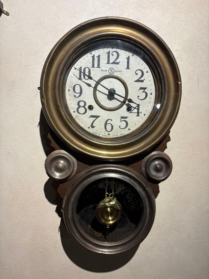 アンティーク 明治〜大正 真鍮製 達磨 真鍮製 アンティーク調つまみ KTH-C065、KTH-C066｜引き出し取っ手