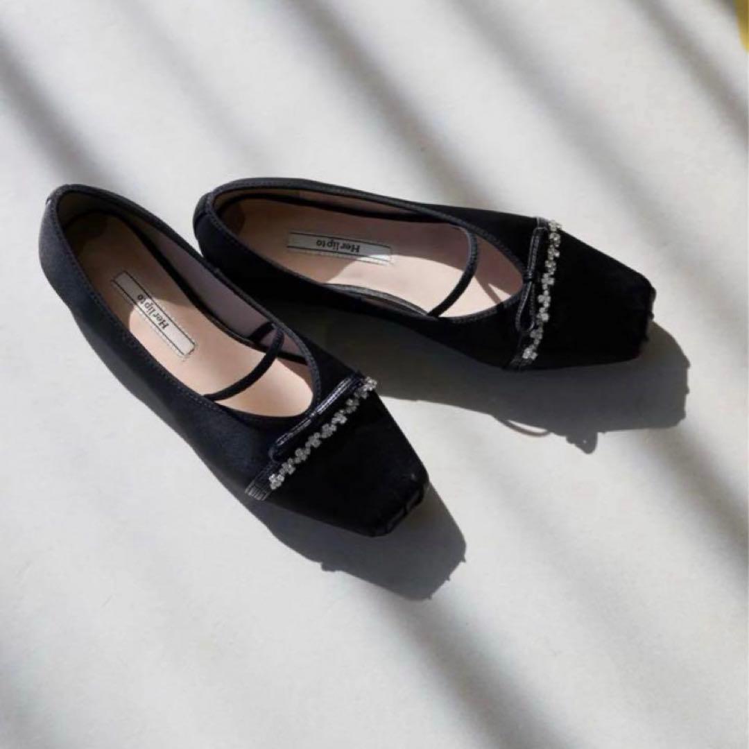 靴 herlipto MaryJaneCrystalRibbonSatinFlats herlipto MaryJaneCrystalRibbonSatinFlats