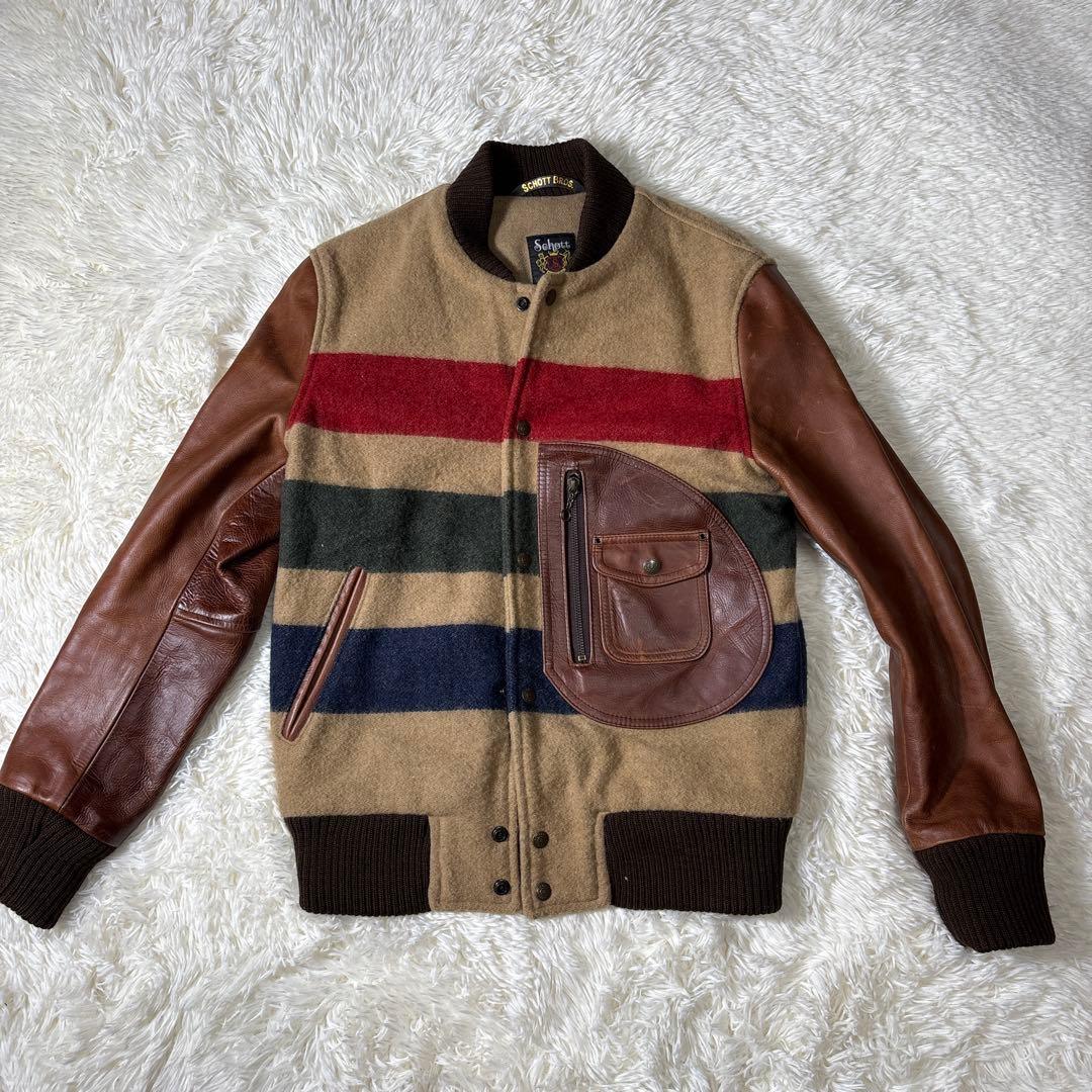 希少✨schott✖︎wool rich ショット❌ウールリッチ別注　スタジャン Yahoo!オークション -「スタジャン (schott ショット)」(ショット) (し
