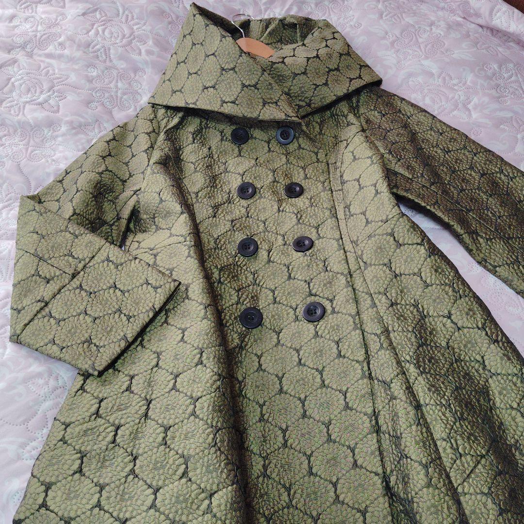 HANAHANAグリーン ロングコート帝国ホテルスーパービューティーでない テントラインコート テントライン バルマカーンコート アウター コート