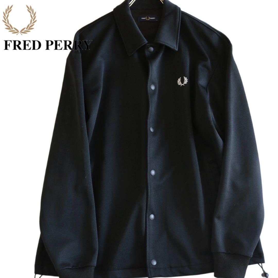 【FRED PERRY】極美品　コーチジャケット　黒　M 日本製★ FRED PERRY（フレッドペリー） 正規販売店 ジャケット ジャージ コーチ