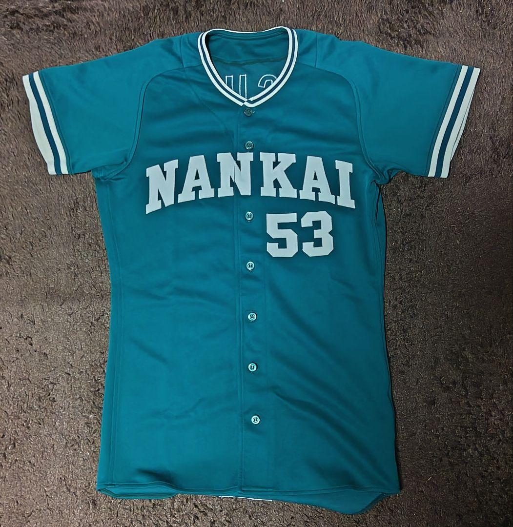 や*@様 実用品　南海ホークス安田内野手 ユニホーム上着のみ プロ野球 ソフトバンクホークスが南海ホークス1980年の復刻モデルを