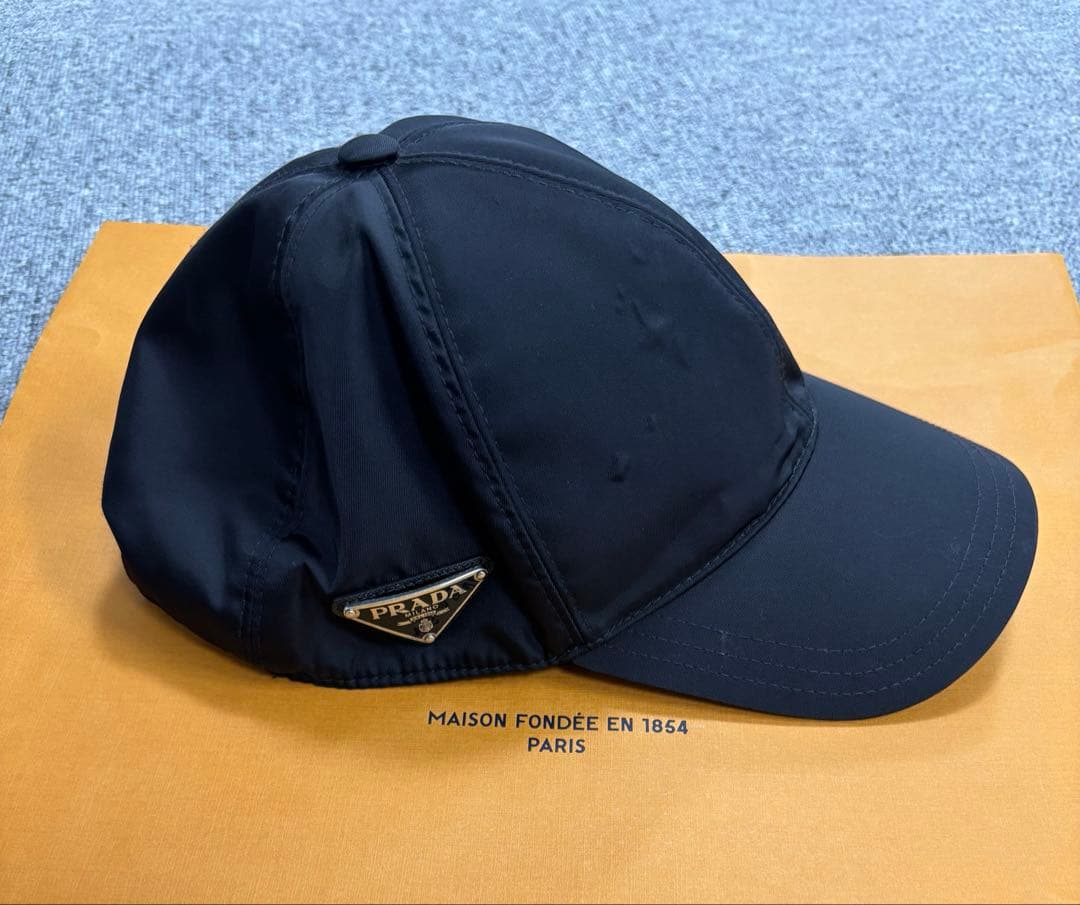 プラダ 黒 ナイロン ベースボールキャップ　XL ☆Prada プラダ☆Re-Nylon ベースボールキャップ ブラック (PRADA
