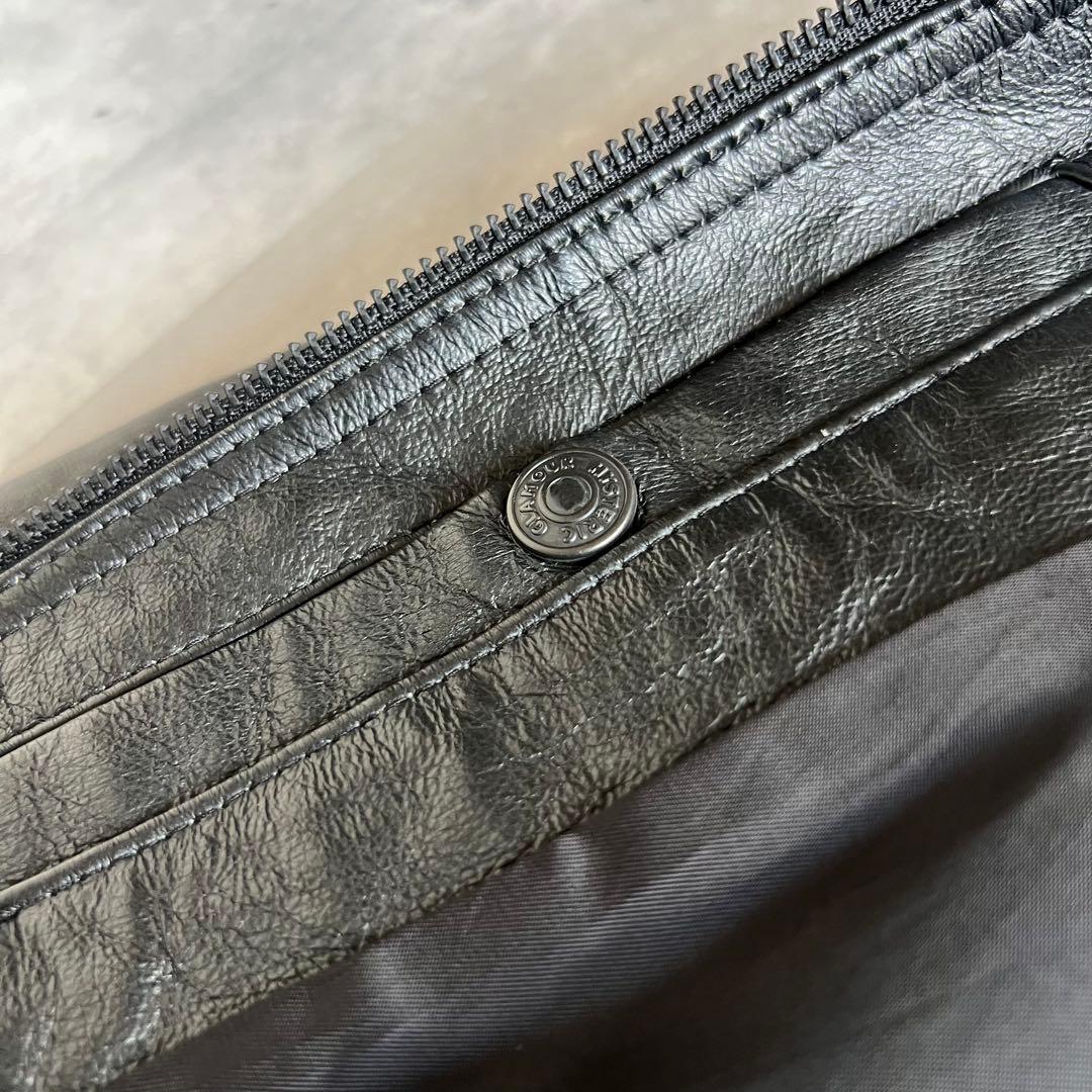 ヒステリックグラマー　スタンドカラー　レザージャケット　オールブラック　Sサイズ